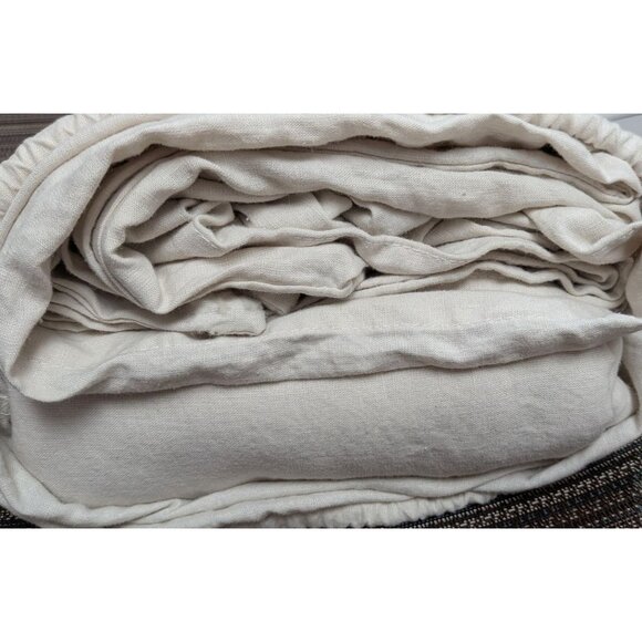 Quince European 100% Linen Duvet Cover 3PC Set SAND Full/Queen - Picture 3 of 7